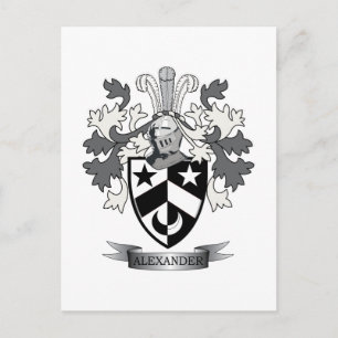 Cartão Postal Alexander Family Crest Casaco de Armas