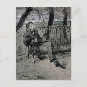 Cartão Postal Alexander Pushkin em um Parque, 1899