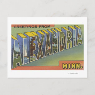 Cartão Postal Alexandria, Minnesota - Cenas Largas