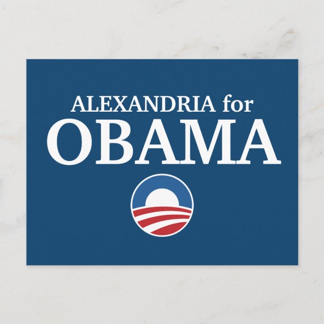 Cartão Postal ALEXANDRIA para Obama personaliza sua cidade perso (Frente)