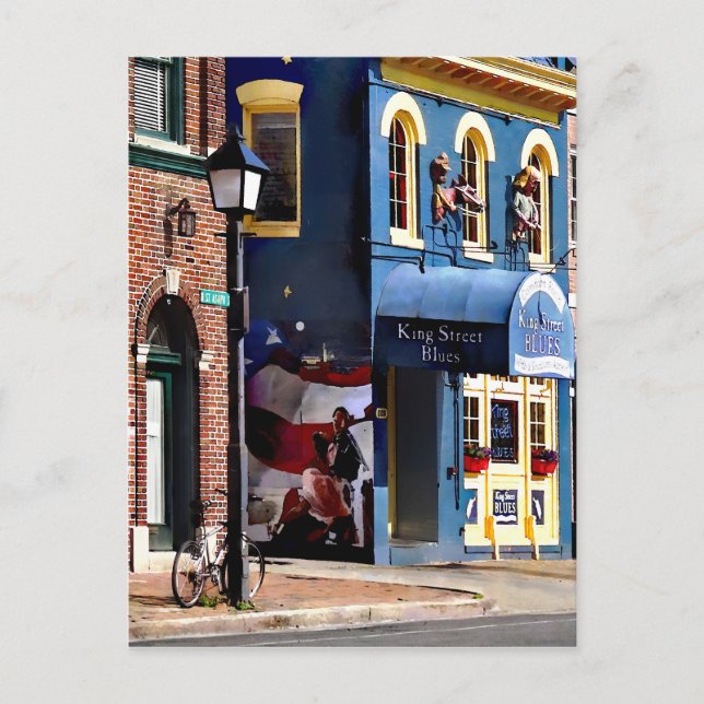 Cartão Postal Alexandria VA - Bicicleta Estacionada na Rua Aseph (Frente)