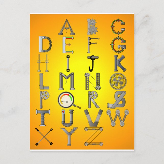 CARTÃO POSTAL ALFABETE MECÂNICO (Frente)