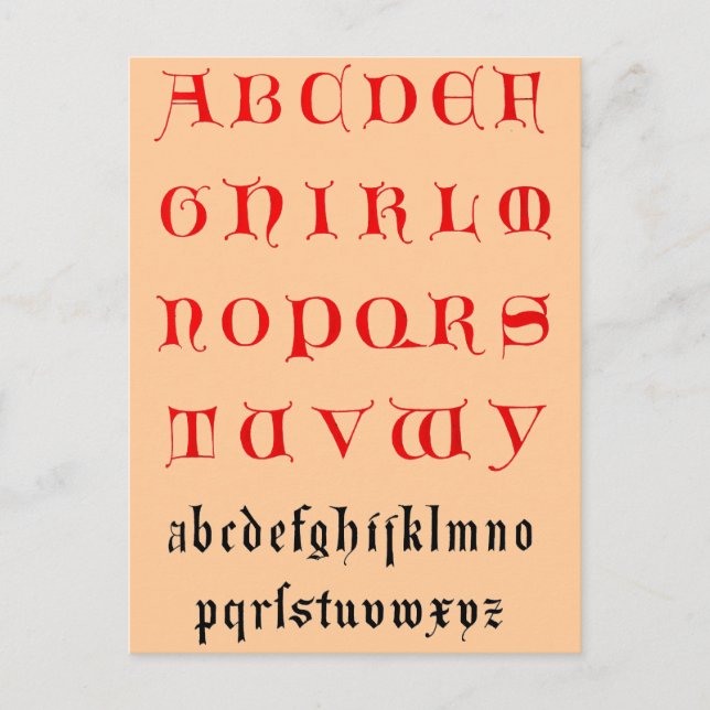 Cartão postal alfabeto (Frente)