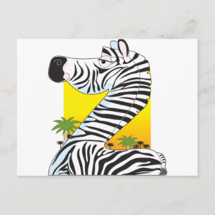 Cartão Postal Alfabeto Animal Zebra