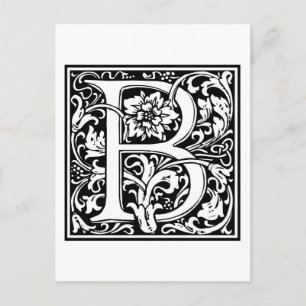 Cartão Postal Alfabeto “B” de William Morris