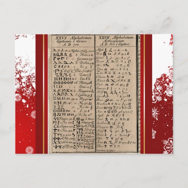 Cartão Postal Alfabeto Copta Etíope (Frente)