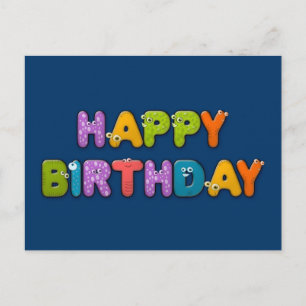 Cartão Postal alfabeto de animal aniversário