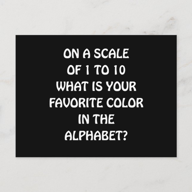 Cartão Postal Alfabeto favorito da cor (Frente)
