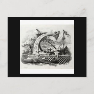 Cartão Postal Alfabeto Pittorico de Antonio Basoli: Letra G