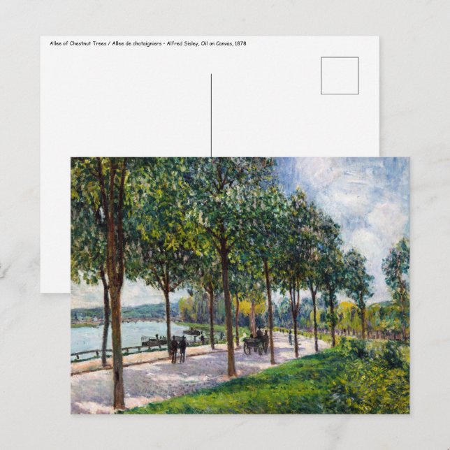 Cartão Postal Alfred Sisley - Allee de Castanheiras (Frente/Verso)