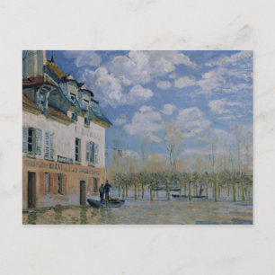 Cartão Postal Alfred Sisley O barco na inundação, Port-Marly