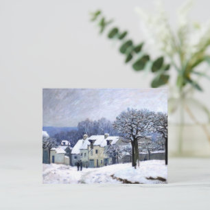 Cartão Postal Alfred Sisley Place du Chenil em Marly, neve