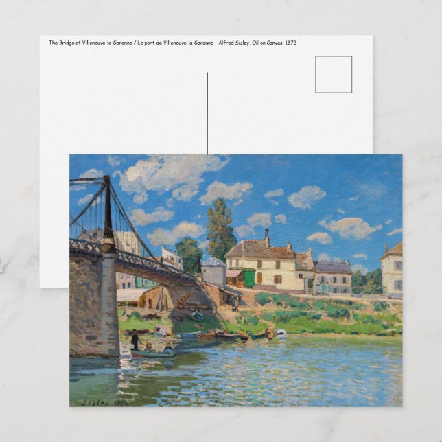 Cartão Postal Alfred Sisley - Ponte em Villeneuve-la-Garenne (Frente/Verso)