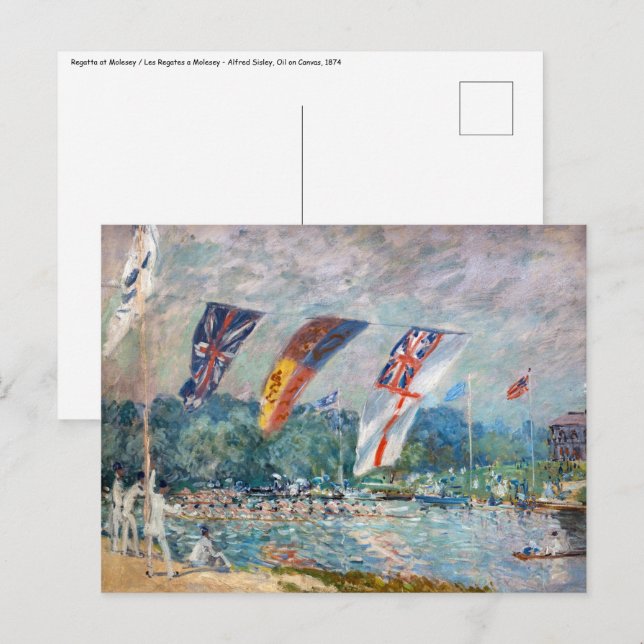 Cartão Postal Alfred Sisley - Regatta em Molesey (Frente/Verso)