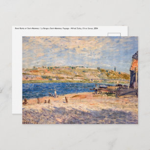 Cartão Postal Alfred Sisley - Rio Banks em Santo-Mammes