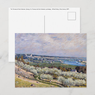 Cartão Postal Alfred Sisley - Terraço em Saint-Germain, Primaver