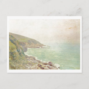 Cartão Postal Alfred Sisley - Waliser Küste im Nebel 1887 - Oil