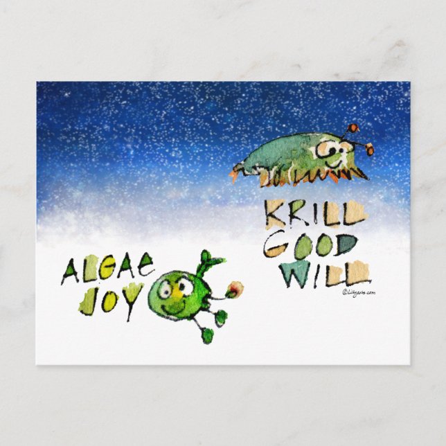 Cartão Postal Algae Joy Krill Good Will Holiday Postcard (Frente)