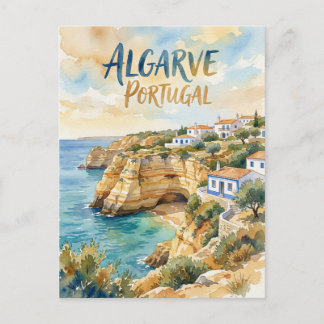 Cartão Postal Algarve Portugal aquarela