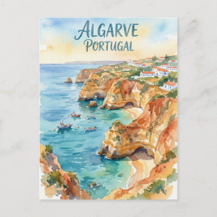 Cartão Postal Algarve Portugal aquarela