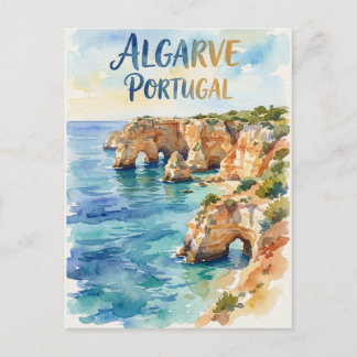 Cartão Postal Algarve Portugal aquarela