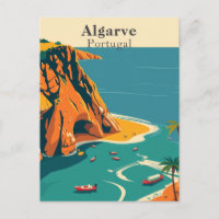 Algarve, Portugal Arte Costeira Europeia Retro