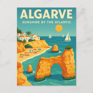 Cartão Postal Algarve, Portugal Viagem Retro
