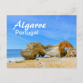 Cartão Postal Algarve Rocks na praia em Portugal