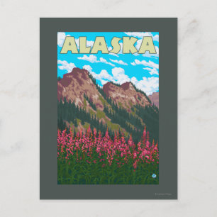 Cartão Postal Algas com Poster de Viagens vintage