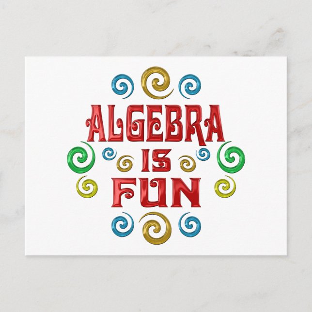 Cartão Postal Álgebra é DIVERTIDA (Frente)