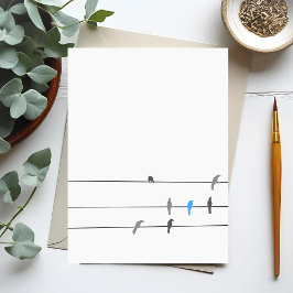 Cartão Postal Algo Azul | Pintura Simplificada do Céu de Pássaro