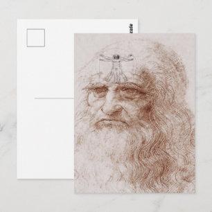 Cartão Postal Algo na minha mente, retrato de Leonardo da Vinci