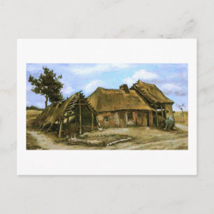 Cartão Postal Algodão com Barn Decrépito,Mulher, Vincent van G