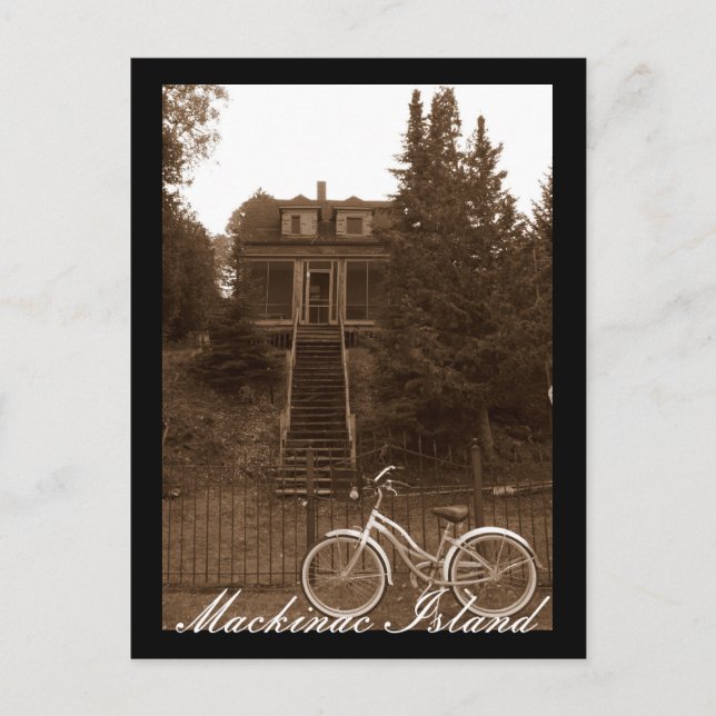 Cartão Postal Algodão da Ilha Mackinac (Frente)