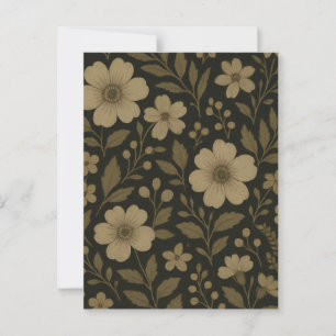 Cartão Postal Algodão-Flor Escuro - Moody Floral Botânica