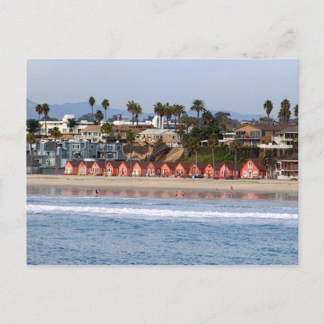 Cartão Postal Algodão Oceanside Na Poster Praia (Frente)
