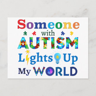Cartão Postal Alguém com AUTISM acende meu mundo