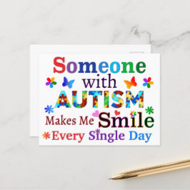 Cartão Postal Alguém com AUTISMO me faz sorrir