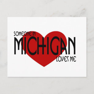 Cartão Postal Alguém em Michigan Me Ama