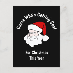 Cartão Postal Alguém está recebendo carvão para o preto de Natal