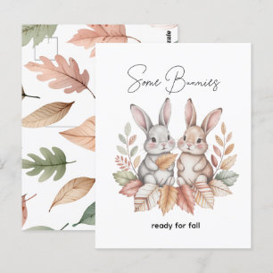 Cartão Postal Alguns Bunnies Prontos para outono