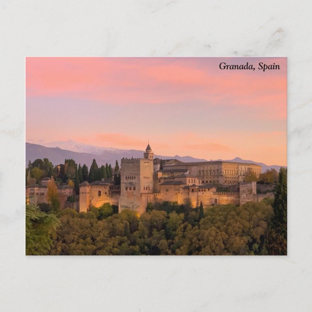 Cartão Postal Alhambra, Espanha de Granada (Frente)