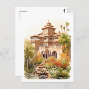 Cartão Postal Alhambra Granada Espanha Familiar Viagem