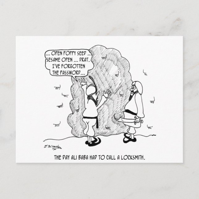 Cartão Postal Ali Baba Esquece Sua Senha (Frente)