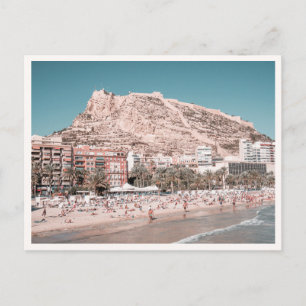 Cartão Postal Alicante Espanha Cidade Balnear Castelo Espanhol F
