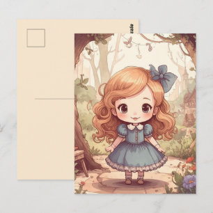 Cartão Postal Alice Aventuras Encantadoras País das Maravilhas A