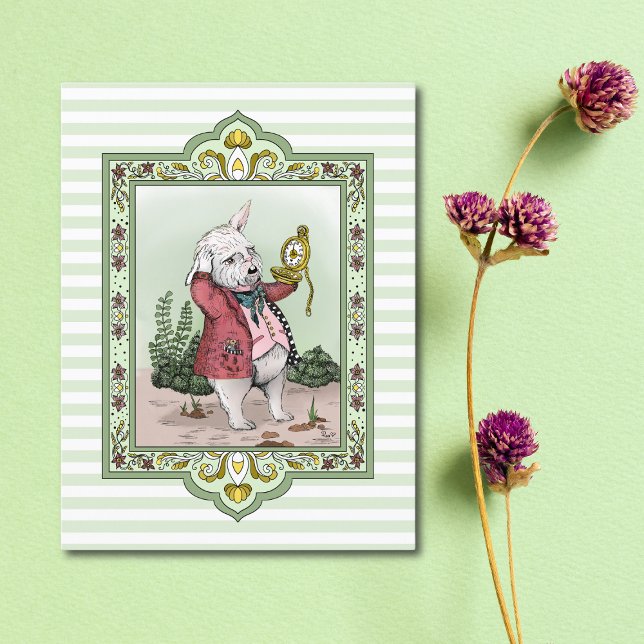 Cartão Postal Alice Bonita na Maravilha Arte Branca Atrasada (Criador carregado)