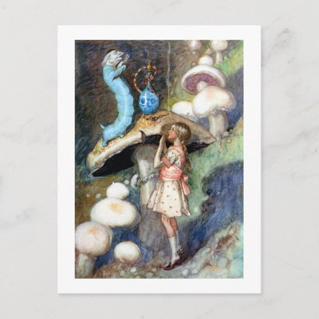 Cartão Postal Alice busca conselhos da lagarta (Frente)