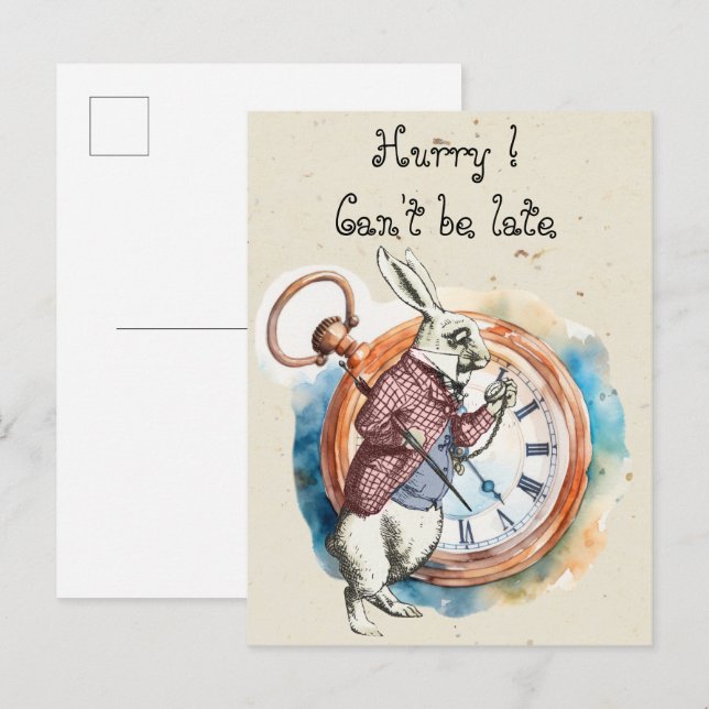 Cartão Postal Alice - Coelho Branco 1865 (Frente/Verso)