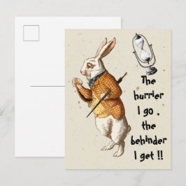 Cartão Postal Alice - Coelho Branco - Ampulheta 1865